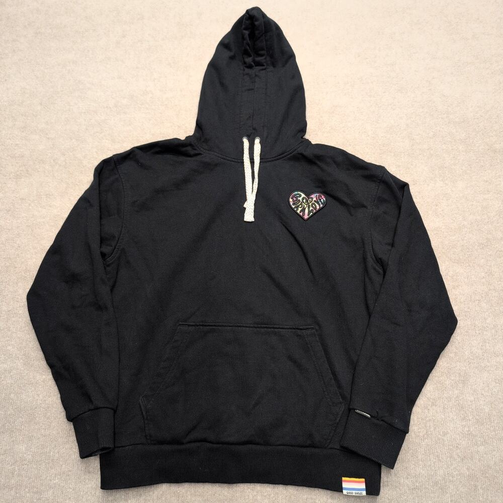 Scotch & Soda Amsterdam Men's Black Hoodie Sz L Born Love Good Vibes Sweatshirt